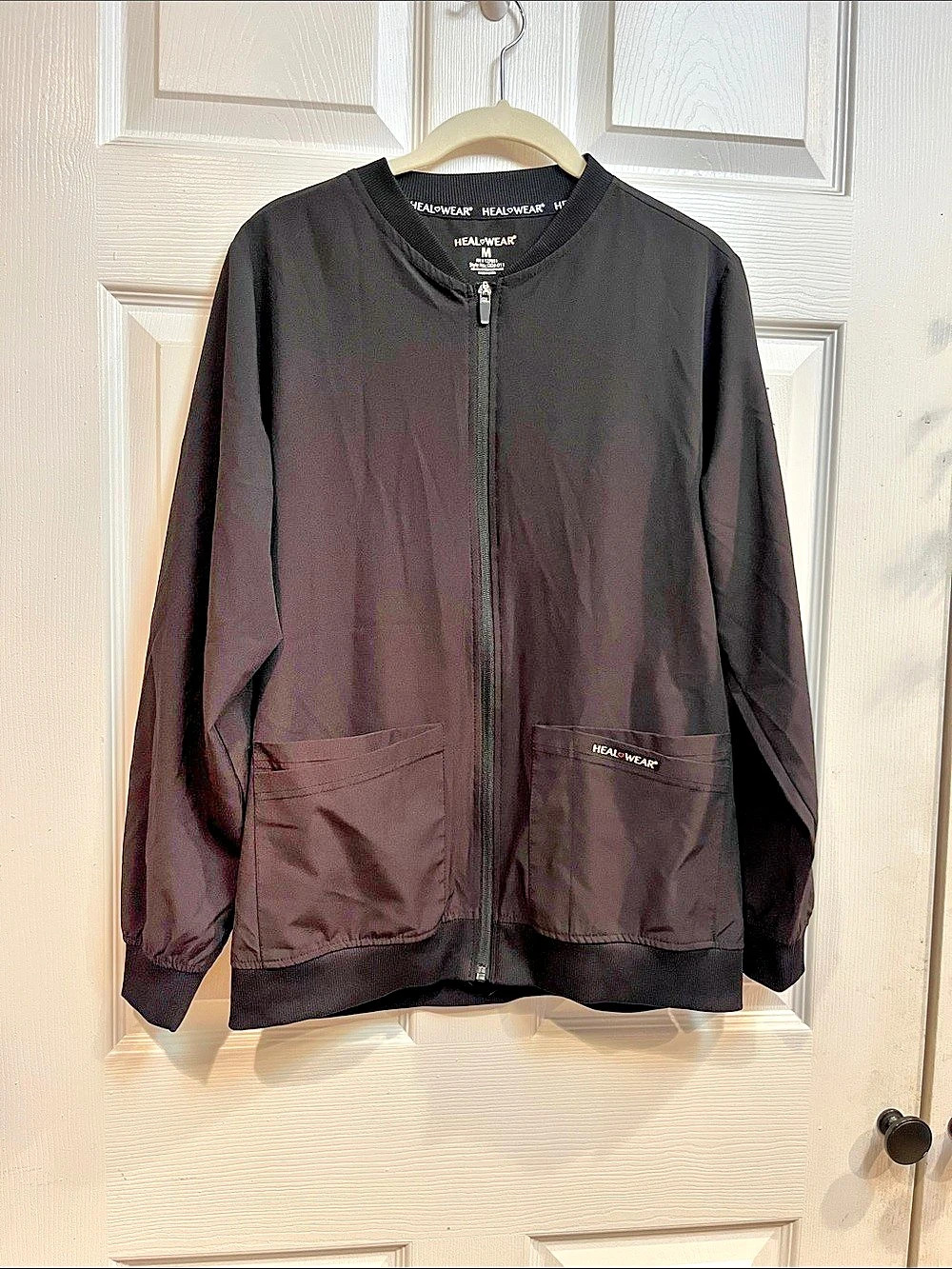 Heal Wear Black Scrub Jacket Size Medium